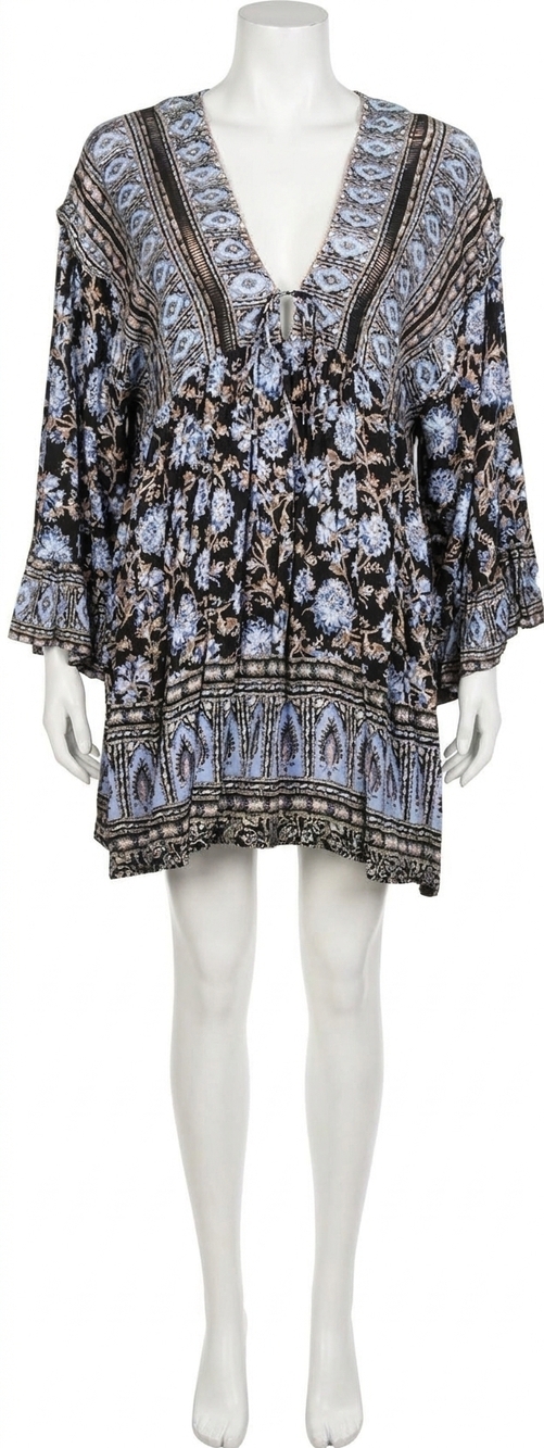 NEW FREE PEOPLE moonlight dance dress in printed black